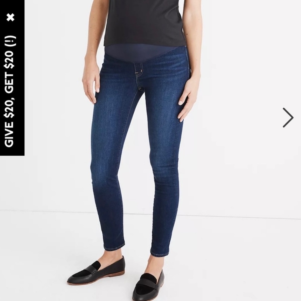Madewell Maternity Over-the-Belly Skinny Jeans Hayes Wash Size 30